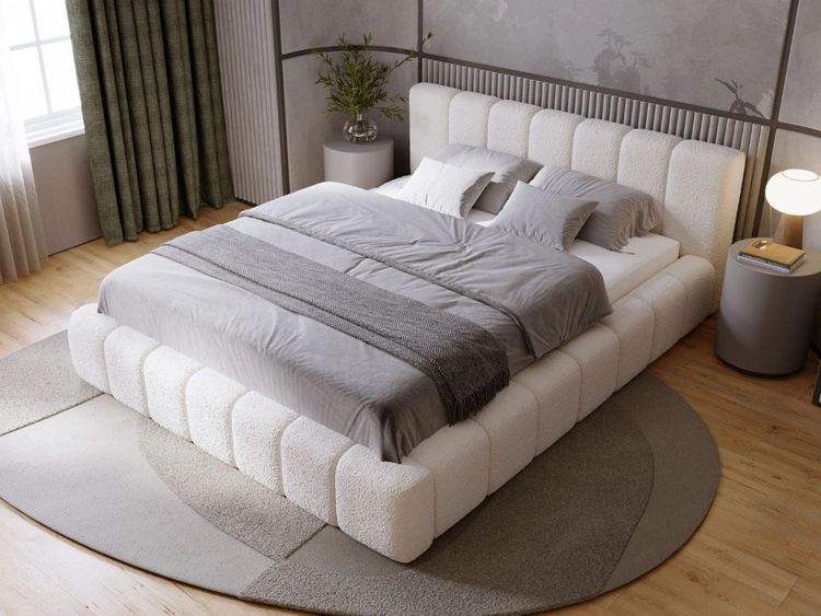 Polsterbett mit Bettkasten und Lattenrost 160x200 Orio Beige