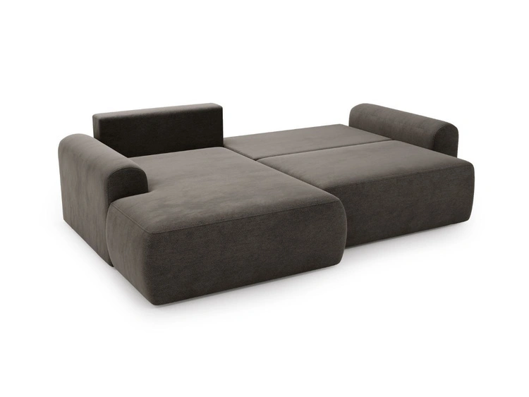 Ecksofa L-Form mit Schlaffunktion und Bettkasten Savana Links Grau