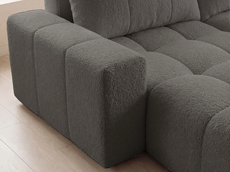 Ecksofa L-Form mit Schlaffunktion und Bettkasten Bresso Dunkelgrau
