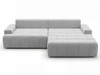 Ecksofa L-Form mit Schlaffunktion und Bettkasten Tulio Rechts Grau