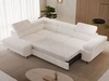 Ecksofa L-Form mit Schlaffunktion und Bettkasten Argon Links Creme