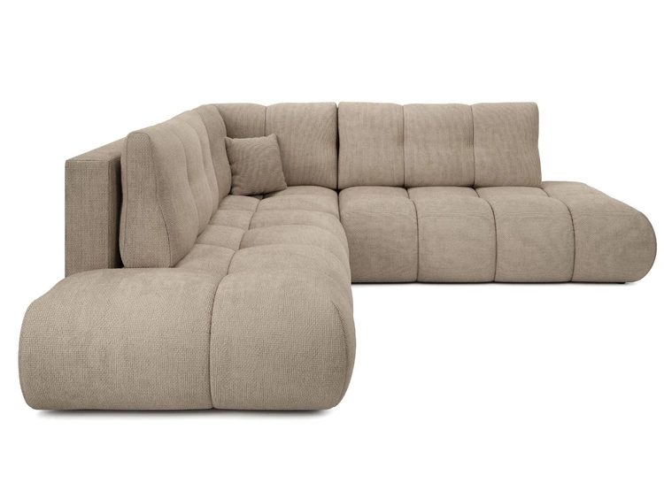 Ecksofa mit Schlaffunktion und Bettkasten Links Kair Hellbraun