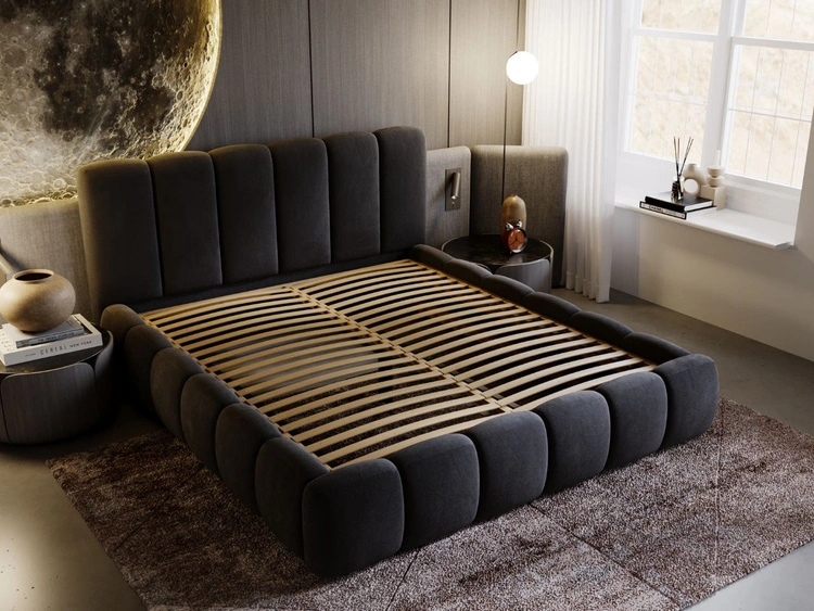 Polsterbett Ohne Bettkasten mit Lattenrost 140x200 Cloud Anthrazit