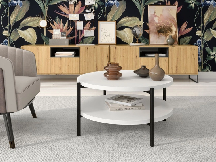 Doppel-Couchtisch Sevilla Weiß Matt