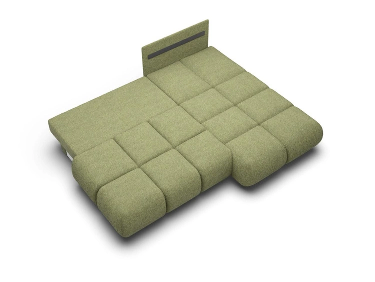 Ecksofa mit Schlaffunktion und Bettkasten Rechts Milet Grün