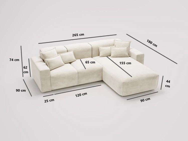 Ecksofa L-Form Links Moderne Ecksofa Leni Hellgrau