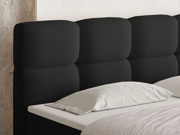 Boxspringbett mit Bettkasten 140x200 Rivon Schwarz
