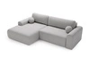 Ecksofa L-Form mit Schlaffunktion und Bettkasten Savana Links Bouclé-Stoff Grau