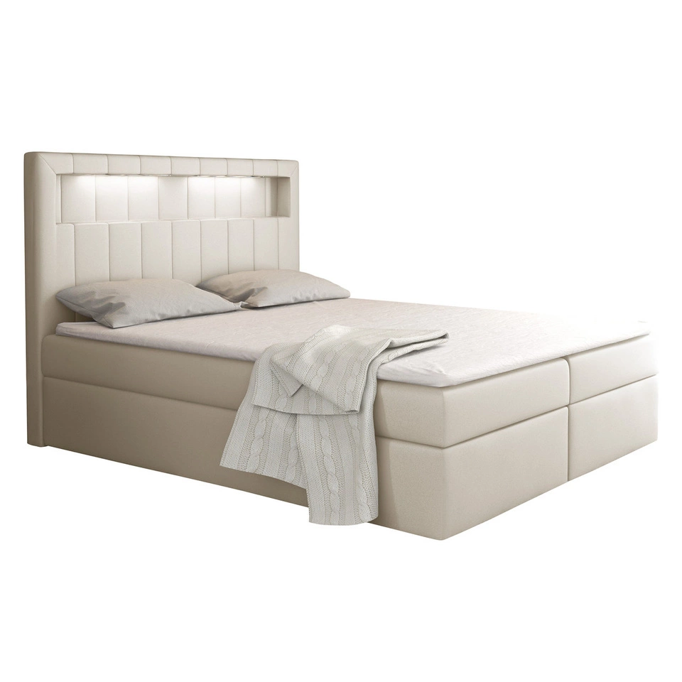 Boxspringbett mit LED 200x200 Alicja - Beige