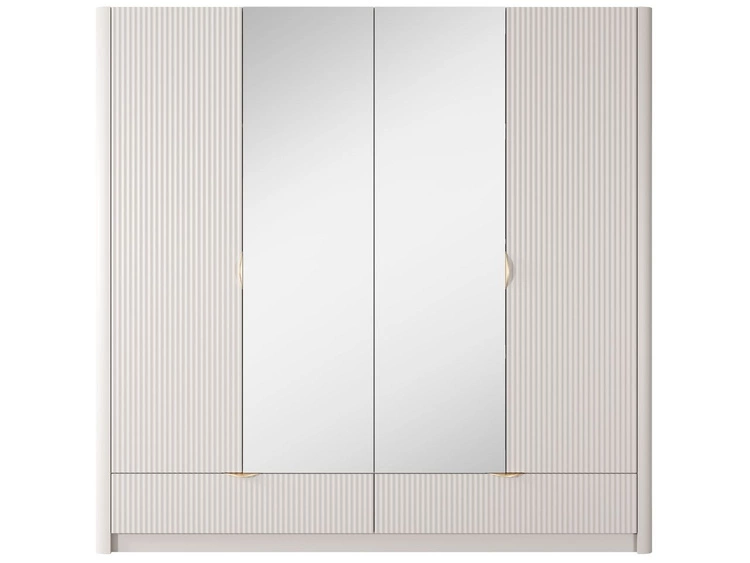 Kleiderschrank mit Spiegel Latina Beige