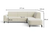Ecksofa L-Form Links Regento Bouclé-Stoff Beige