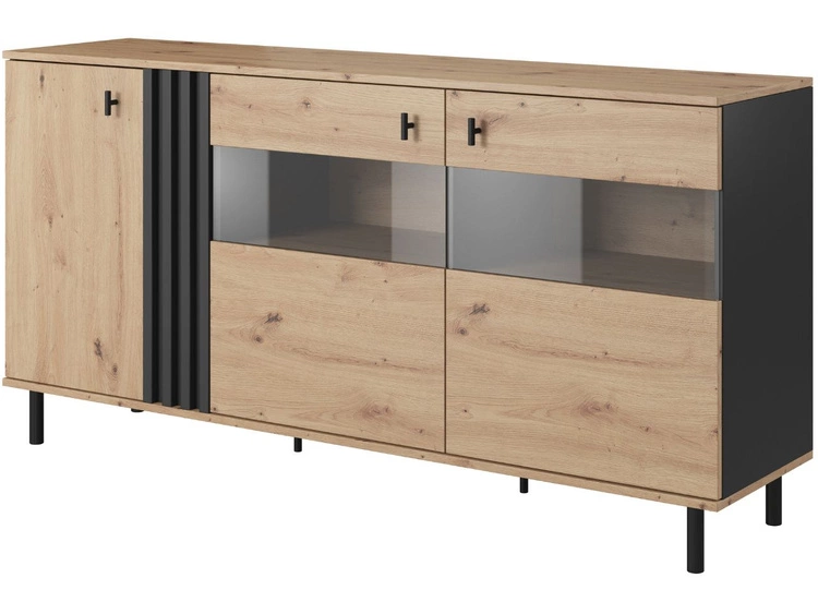 Wohnzimmer-Set Malone Artisan Eiche, Anthrazit