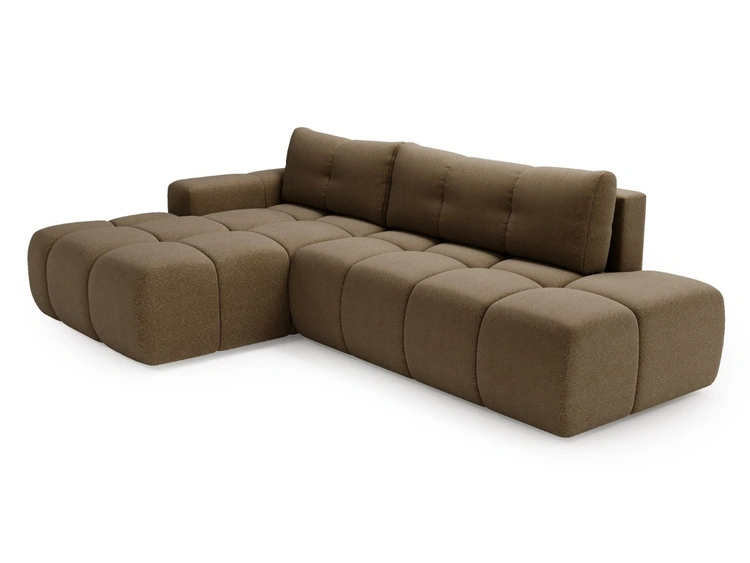 Ecksofa L-Form Links mit Schlaffunktion und Bettkasten Montero Braun