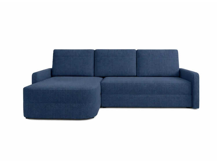 Ecksofa L-Form mit Schlaffunktion und Bettkasten Arvento Dunkelblau