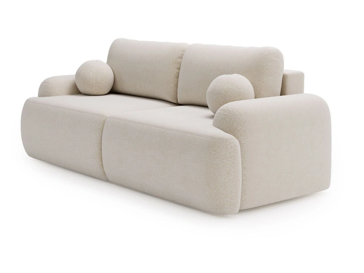 Sofa mit Schlaffunktion und Bettkasten Aurio Weiß