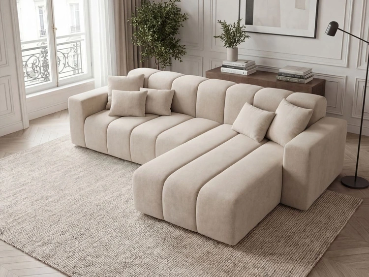 Ecksofa L-Form Rechts Nork Beige