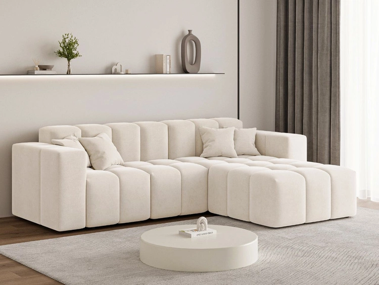 Ecksofa L-Form Rechts Moderne Ecksofa Loopo Creme