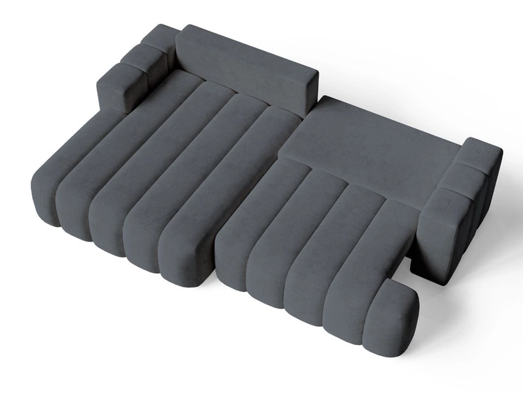 Ecksofa L-Form Links mit Schlaffunktion und Bettkasten Caleo Grau