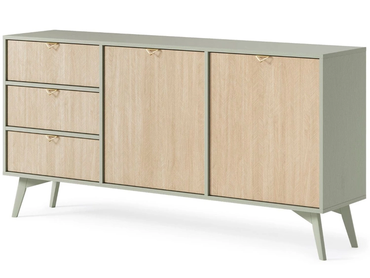 Kommode mit Türen und Schubladen Modena Grün