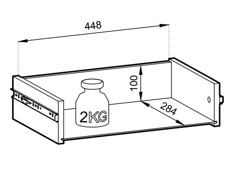 Kommode mit Türe und Schubladen Modena Beige