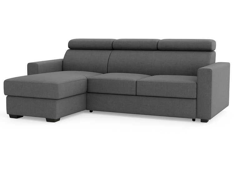 Ecksofa L-Form mit Schlaffunktion und Bettkasten Scala Grau