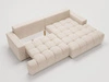 Ecksofa L-Form mit Schlaffunktion und Bettkasten Havi Rechts Hellbeige
