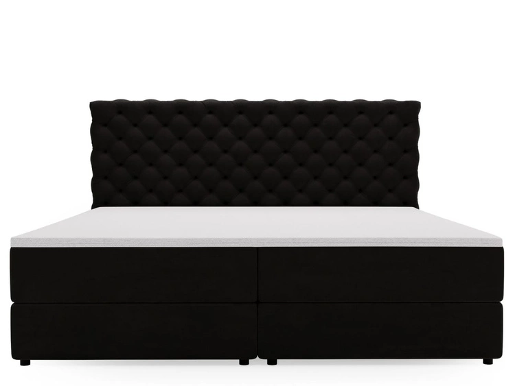 Boxspringbett mit Bettkasten 180x200 Bergamo Schwarz