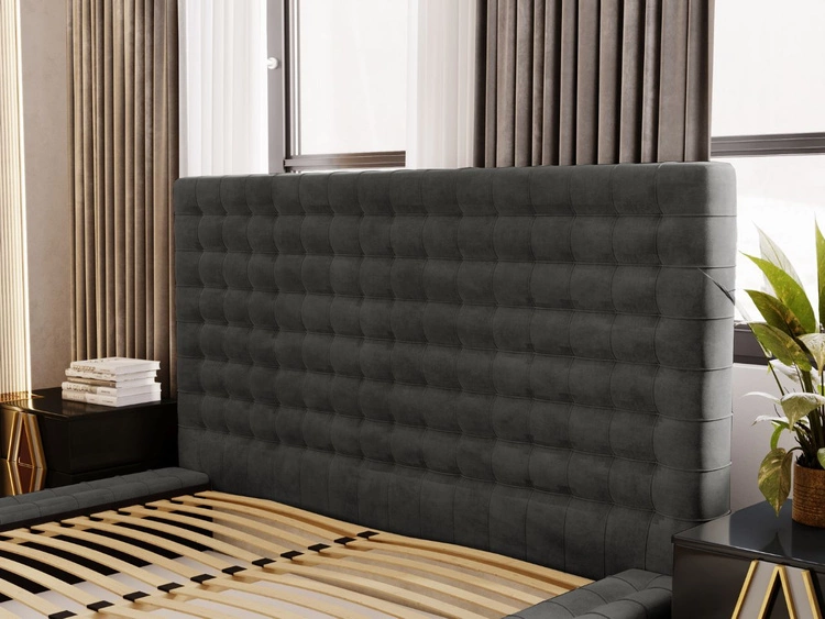 Polsterbett mit Bettkasten und Lattenrost 120x200 Barbados Dunkelgrau