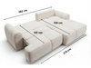 Ecksofa L-Form Links mit Schlaffunktion und Bettkasten Bonno Beige