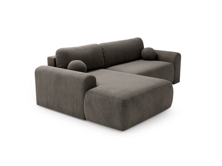 Ecksofa L-Form mit Schlaffunktion und Bettkasten Savana Links Grau