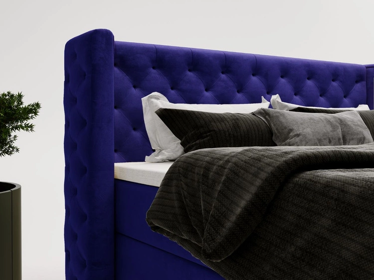 Boxspringbett mit Bettkasten 120x200 Lion Dunkelblau