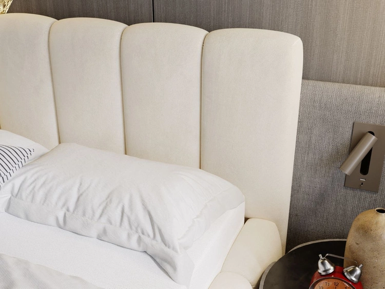 Polsterbett Ohne Bettkasten mit Lattenrost 200x200 Cloud Beige