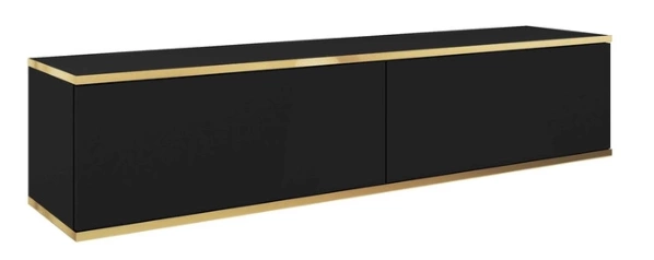 Hänge Lowboard-TV Diolo Schwarz 135 cm