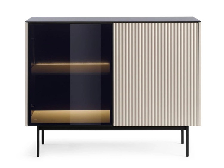 Kommode mit LED-Beleuchtung, 2 Türen Auroé Kaschmir