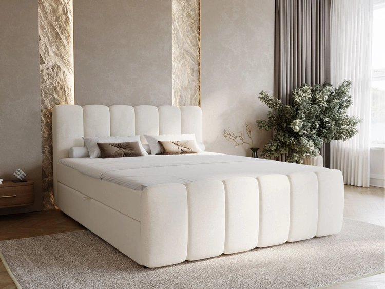 Boxspringbett mit Bettkasten 140x200 Cloud Beige