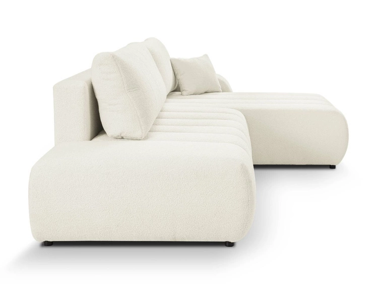 Ecksofa mit Schlaffunktion und Bettkasten Rechts Adoro Creme