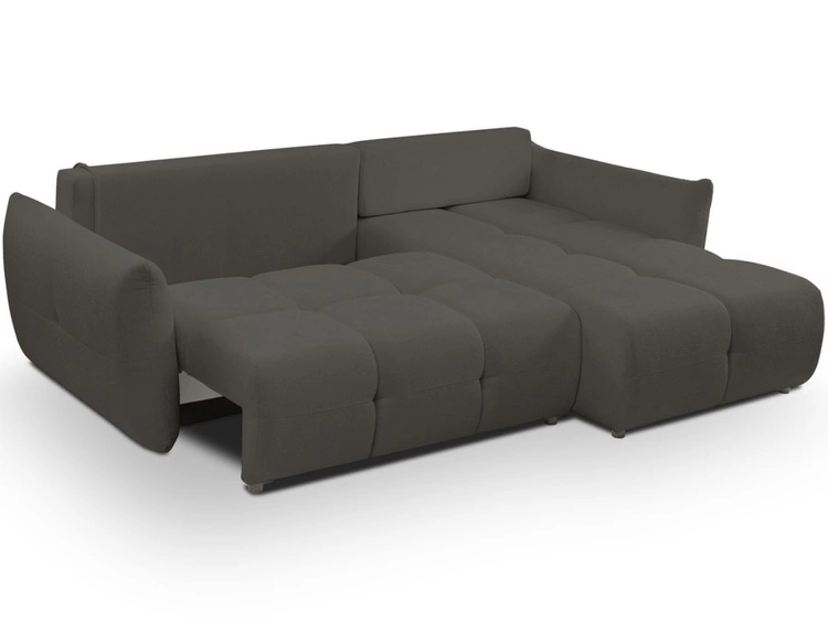 Ecksofa L-Form mit Schlaffunktion und Bettkasten Bene Schwarz
