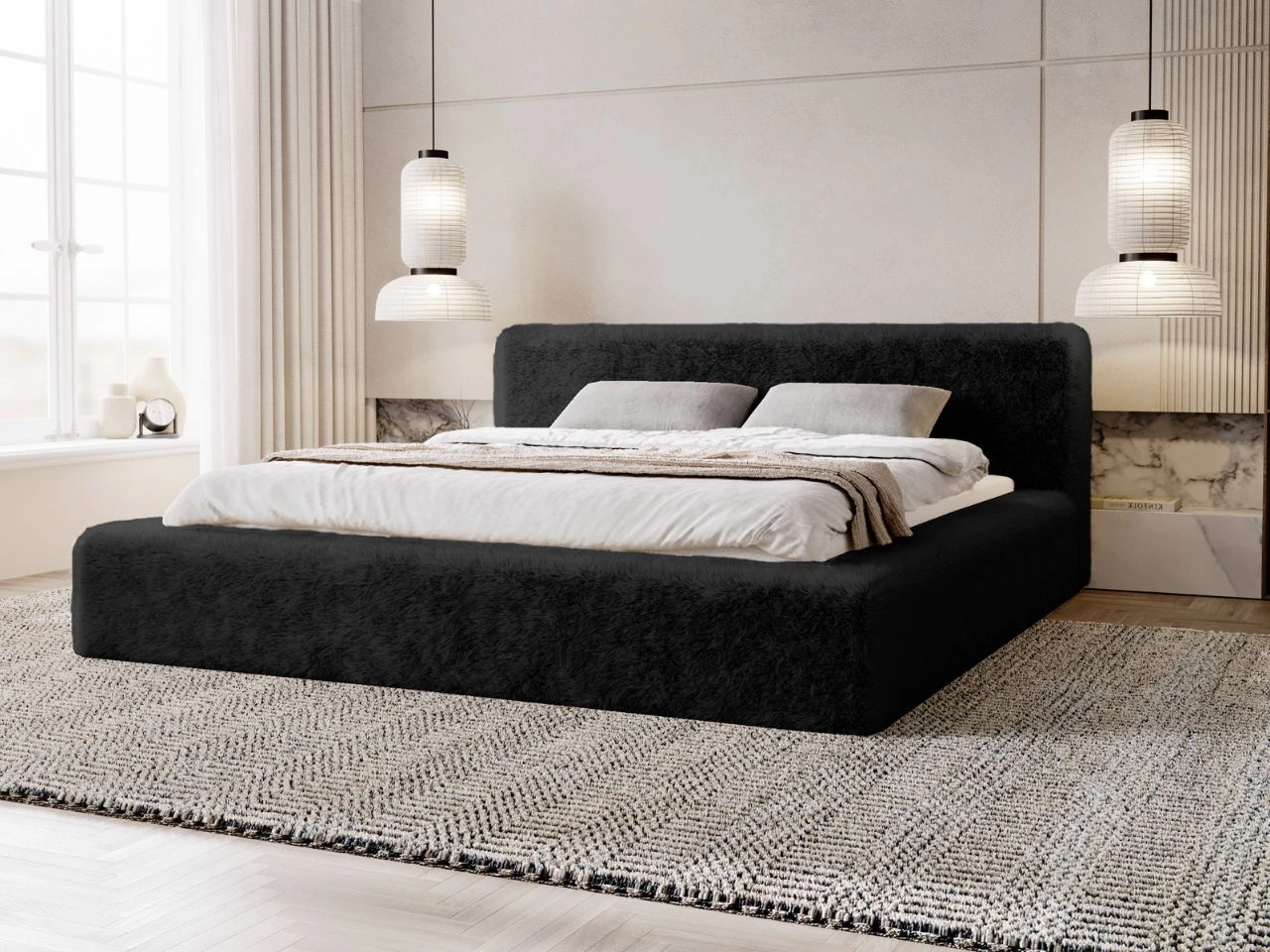 Polsterbett mit Bettkasten und Lattenrost  120x200 Enjoy Schwarz