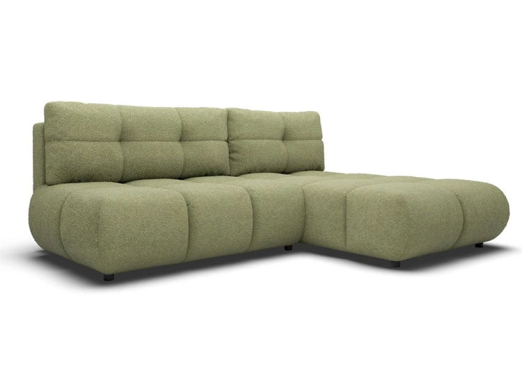 Ecksofa mit Schlaffunktion und Bettkasten Rechts Milet Grün