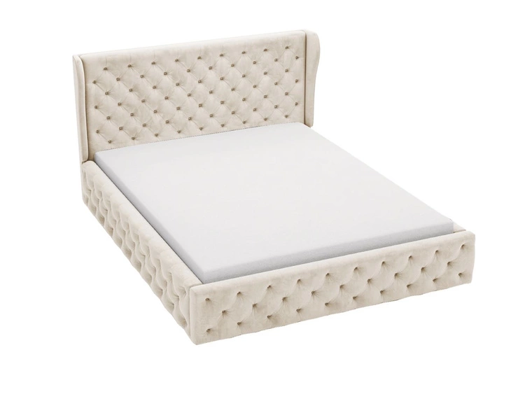 Polsterbett mit Bettkasten und Lattenrost 180x200 Kingston Beige