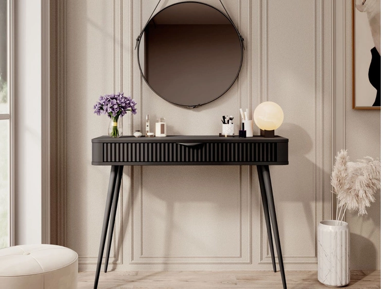 Schminktisch mit Schwarzen Metallbeinen Latina Schwarz