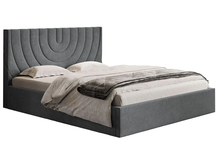 Polsterbett mit Bettkasten und Lattenrost 160x200 Corti Grau