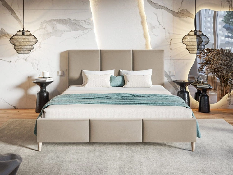 Polsterbett mit Lattenrost 180x200 Trio Beige