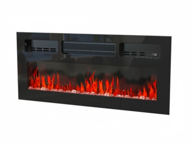 Kommode mit Türen, Schublade und Kamin Messina Schwarz