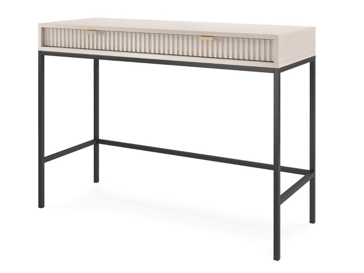 Schminktisch mit Schubladen Amber auf schwarzen Beinen