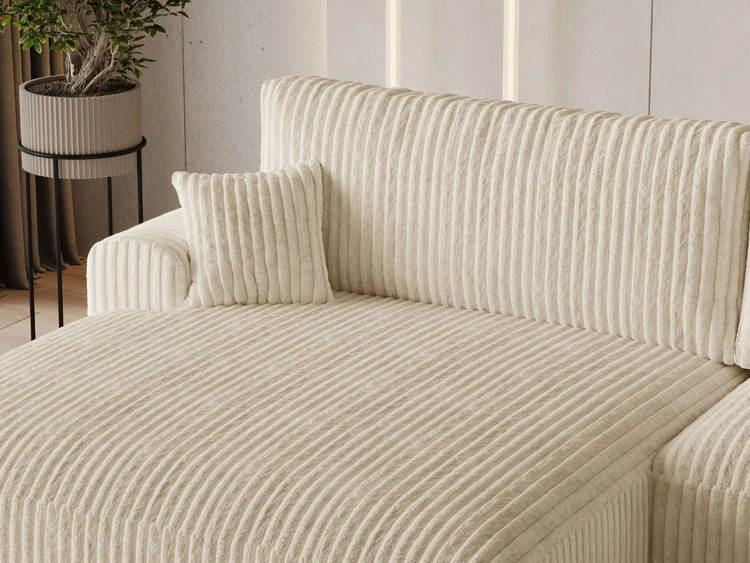 Ecksofa L-Form mit Schlaffunktion und Bettkasten Serene Links Beige