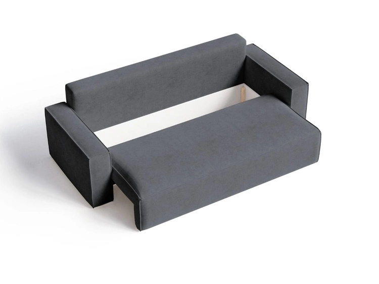 Schlafsofa mit Bettfunktion und Bettkasten Sivra Grau