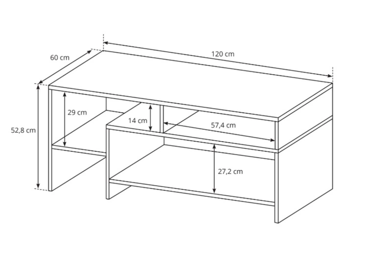 Stilvoll Wohnzimmer-Set Alvano Eiche craft, Schwarz