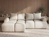 Ecksofa L-Form Links mit Schlaffunktion und Bettkasten Bonno Beige