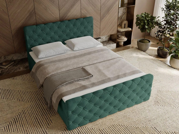 Boxspringbett mit Bettkasten 120x200 Lunaris Grün